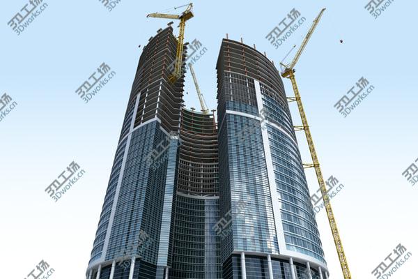 images/goods_img/20210312/3D Tower crane LIEBHERR 710 HC-L Litronic and Construction Skyscraper/3.jpg